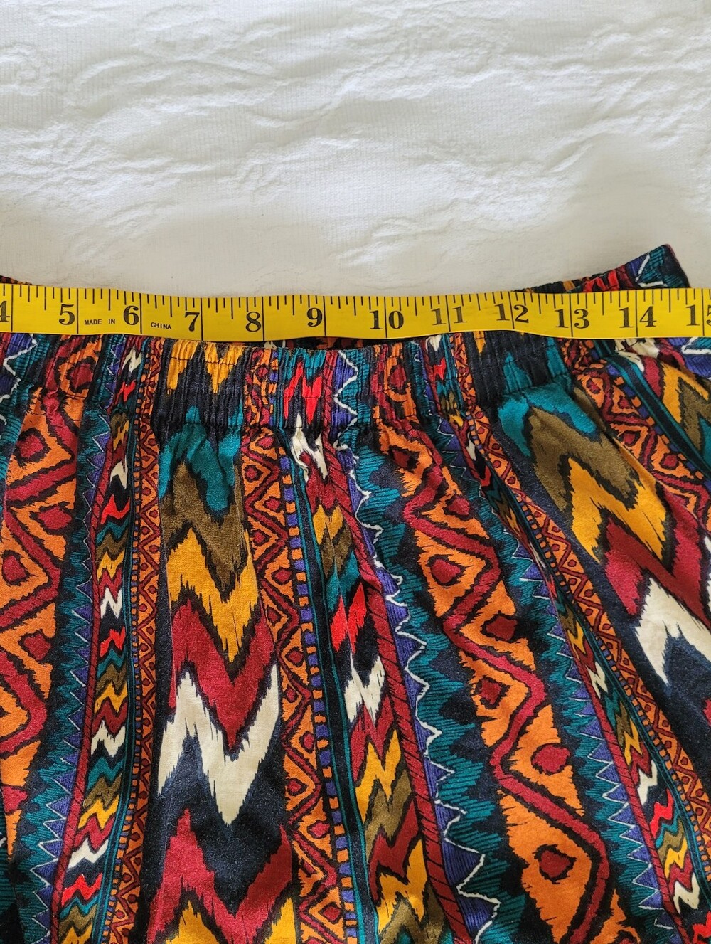 Vintage KWBL Los Angeles Aztec Bohemian Western Tiered Maxi Skirt in Multicolor - Picture 8 of 9